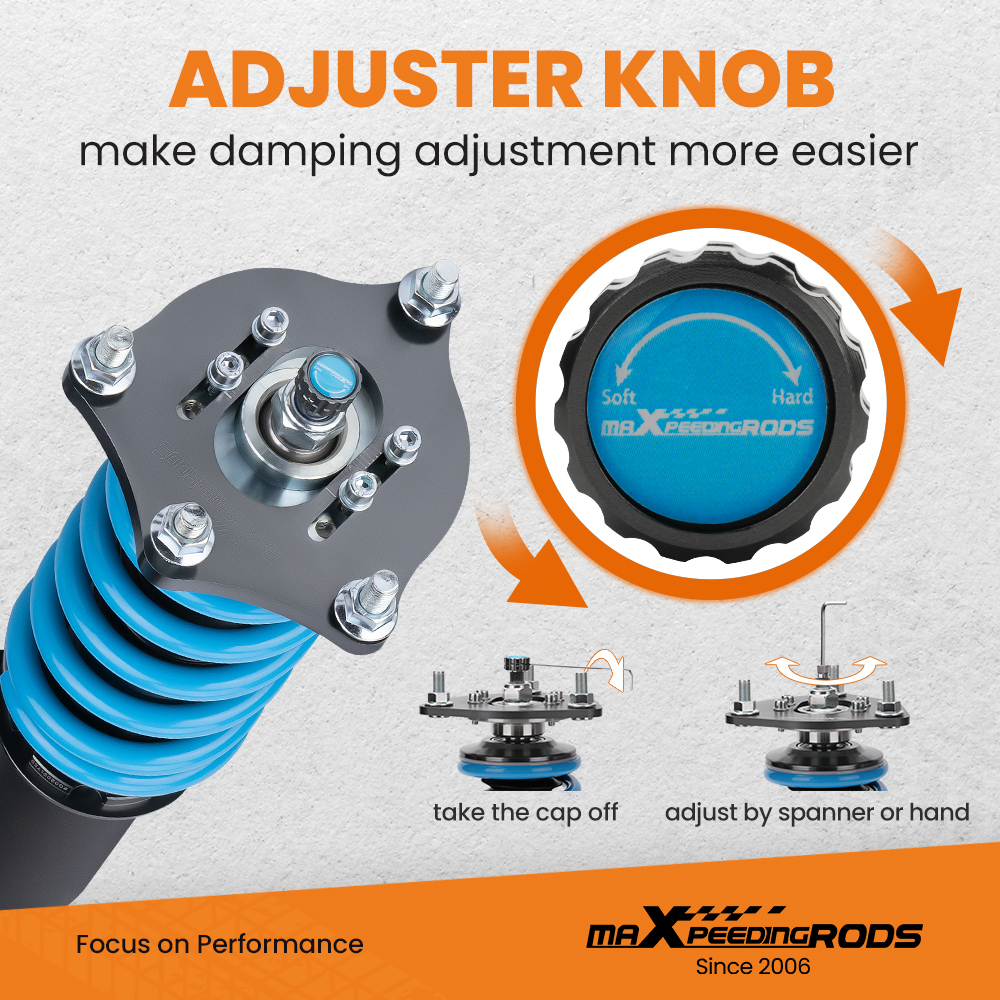 T6 advanced series 24 Ways Adjustable Damper Coilovers compatible for Honda Civic hatchback (FK) 2016-2021 52mm clamp diameter Lowering Kit